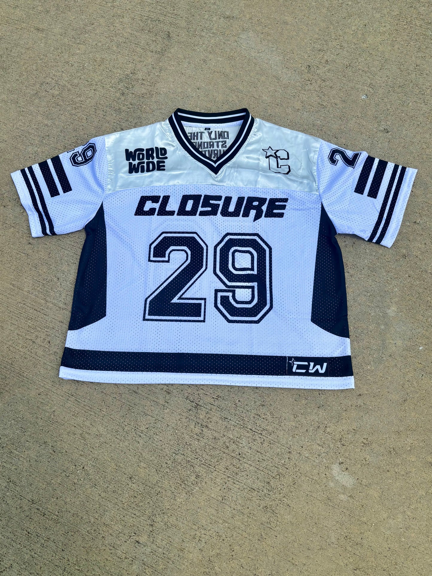 (White & black) Cw Crop Jersey