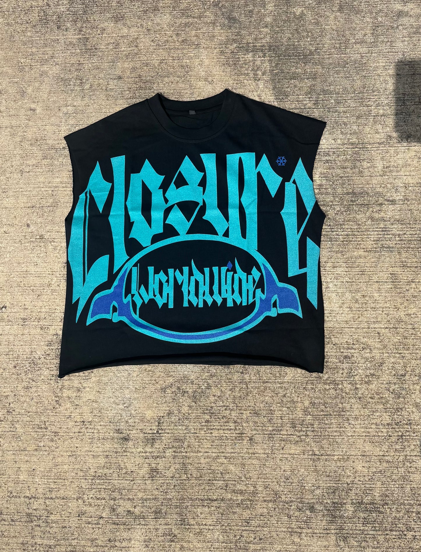 (Teal&purple)Sleeveless Closure T