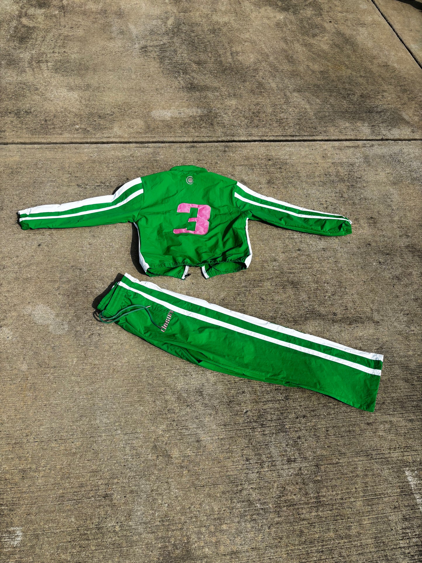 (Closure nylon Tracksuit) Green,White,pink