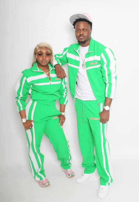 (Closure nylon Tracksuit) Green,White,pink