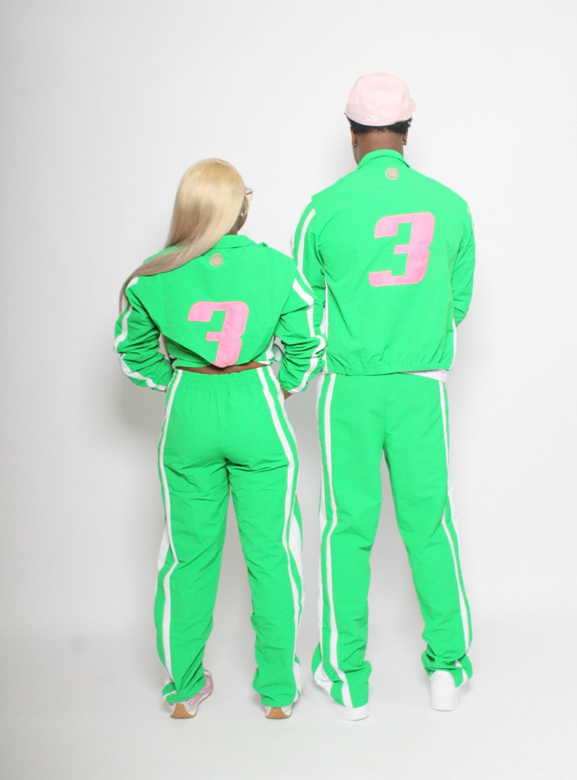 (Closure nylon Tracksuit) Green,White,pink